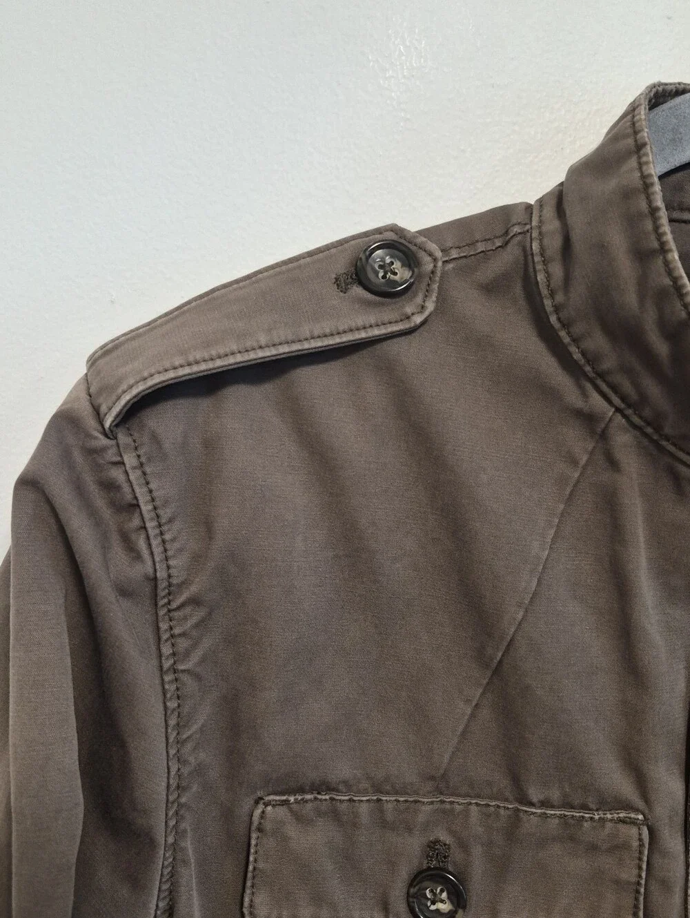 Banana Republic Safari Jacket Men Sz Large Brown Canvas Field Barn Chore Utility